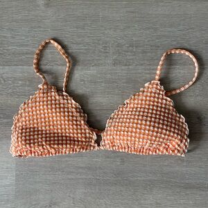 Orange seersucker Abercrombie & Fitch bikini top